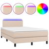 vidaXL Krevet box spring madrac LED cappuccino 120x200cm umjetna koža