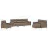 vidaXL 4-dijelni set sofa s jastucima smeđesivi od tkanine