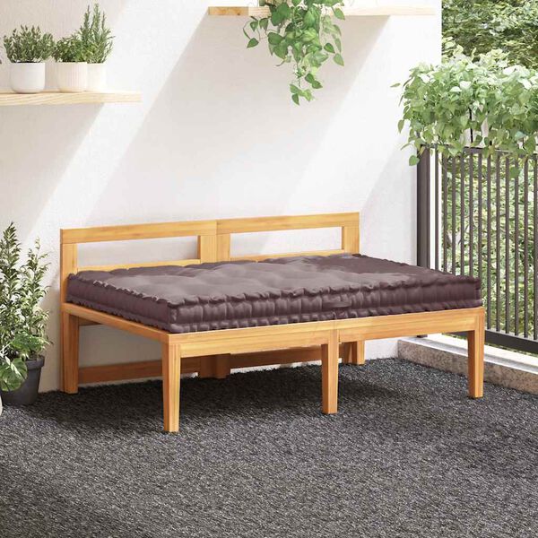 vidaXL Paletni podni jastuk pamučni 120 x 80 x 10 cm smeđe-sivi