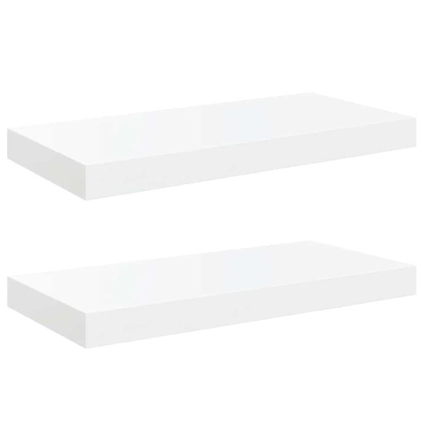 vidaXL Plutajuće zidne police 2 kom sjajne bijele 50 x 23 x 3,8 cm MDF