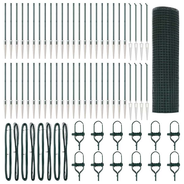 vidaXL Stup za ogradu Zelena 100 x 0,8 m (19 x 19 mm mrežica)