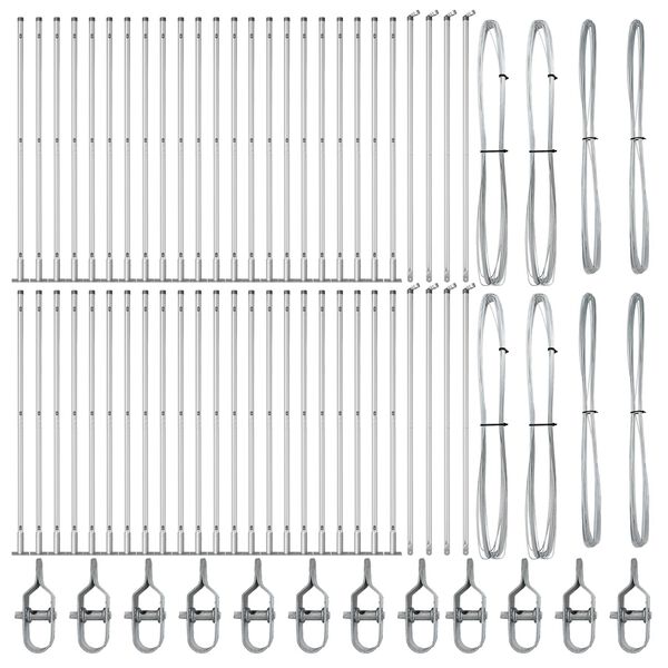 vidaXL Stup za ogradu Ostalo 52 pcs Siva 3,2 x 3,2 x 83,5 cm Čelik