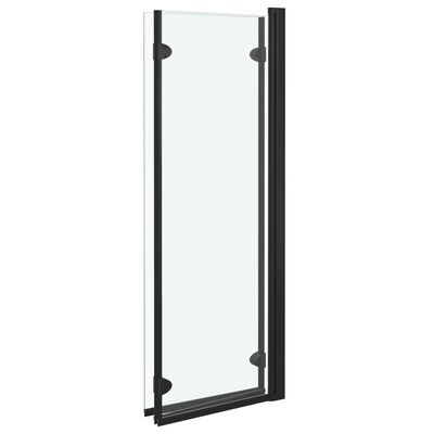 vidaXL Sklopiva vrata za tuš-kabinu s 3 ploče ESG 130 x 138 cm crna