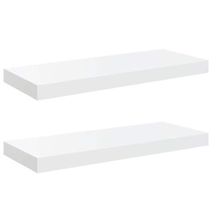 vidaXL Plutajuće zidne police 2 kom sjajne bijele 60x23,5x3,8 cm MDF