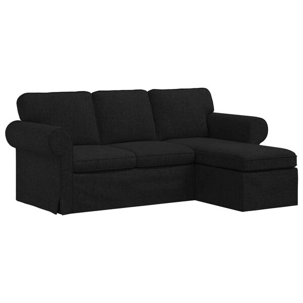 vidaXL Sofa Crna Sveukupne dimenzije: 195 x 138 x 80 cm (&Scaron; x Dub x V)