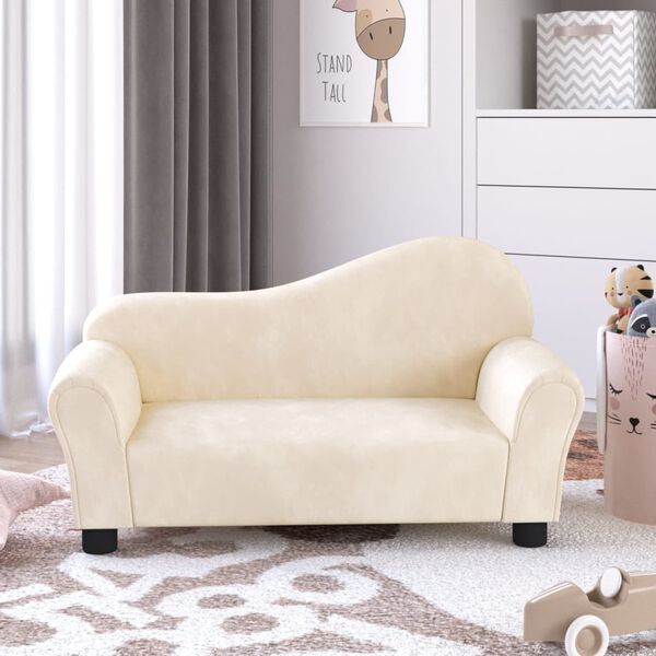 vidaXL Dječja fotelja krem bar&scaron;unasta