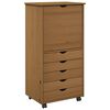 vidaXL Mobilni ormar 53 x 39 x 103 cm Čvrsto borovo drvo Medeno smeđa