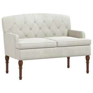 vidaXL Ljubavni kauč s gumbima Krem 111 x 65 x 79 cm Bar&scaron;un