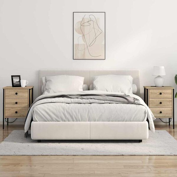vidaXL Noćni ormar s ladicama 2 pcs Sonoma hrast 42 x 41 x 61 cm