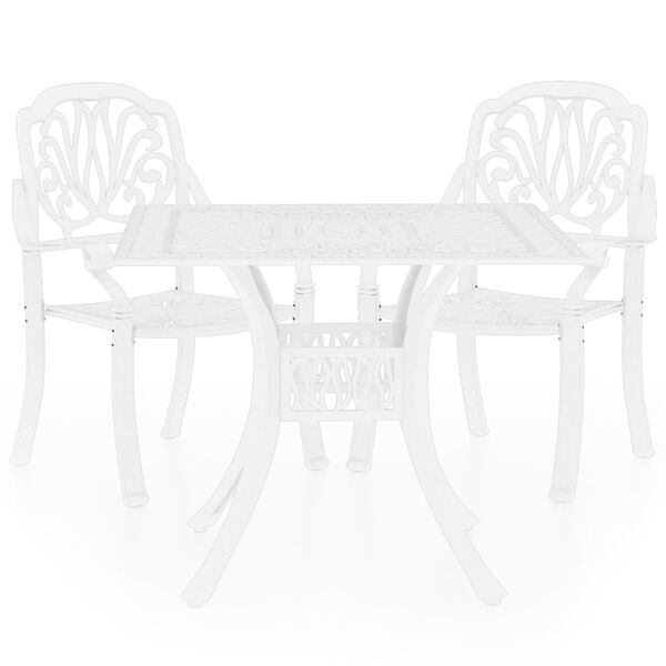 vidaXL 3-dijelni bistro set od lijevanog aluminija bijeli