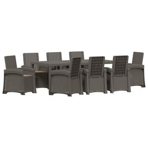 vidaXL Vrtni set za objed 9 kom. Svijetlosiva i taupe PP