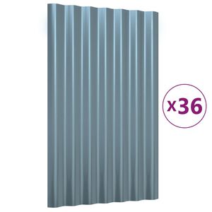 vidaXL Krovni paneli 36 kom od pocinčanog čelika sivi 60 x 36 cm