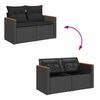vidaXL 7-dijelni set vrtnih sofa od poliratana s jastucima crni bagrem