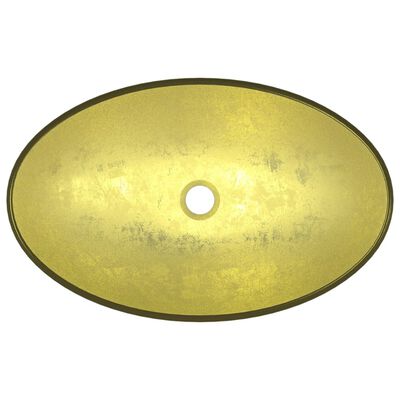 vidaXL Umivaonik od kaljenog stakla 54,5 x 35 x 15,5 cm zlatni
