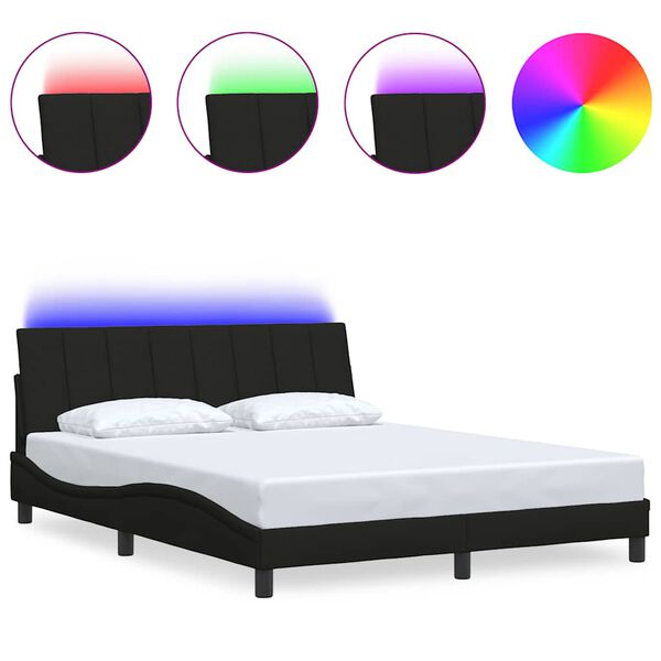 vidaXL Okvir za krevet bez madraca Hanko crni 160x200 cm od tkanine