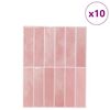 vidaXL Pravougaona keramika 10 pcs Ružičasta 29 x 23 x 0,08 cm