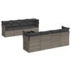 vidaXL 9-dijelni set vrtnih sofa od poliratana s jastucima sivi
