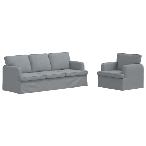 vidaXL Sofa 2 pcs Svijetlo siva 144 x 80 x 85 cm tkanina