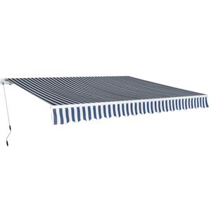 vidaXL Sklopiva tenda na ručno upravljanje 400 cm plavo-bijela
