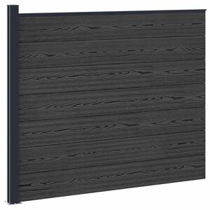vidaXL Panel ograde WPC i aluminij Crna