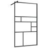 vidaXL Pregrada za tu&scaron;iranje s prozirnim staklom ESG 90 x 195 cm crna