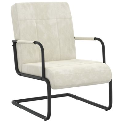 vidaXL Konzolna stolica krem bijela baršunasta
