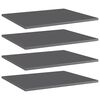 vidaXL Police za knjige 4 kom visoki sjaj sive 60x50x1,5 cm od iverice