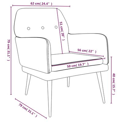vidaXL Fotelja tamnozelena 62 x 79 x 79 cm baršunasta