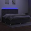 vidaXL Krevet box spring s madracem LED tamnosivi 200x200 cm tkanina