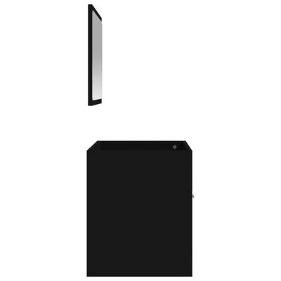 vidaXL Kupaonski ormarić s ogledalom crni od konstruiranog drva