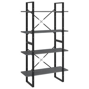 vidaXL Ormarić za knjige s 4 razine sivi 80x30x140 cm od borovine