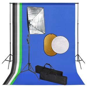 vidaXL Fotografska oprema sa svjetlima softbox, pozadinom i reflektorom