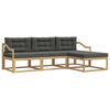 vidaXL Set vanjskih sofa s jastukom 4 pcs Bijela i antracit Poliester