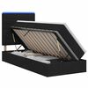 vidaXL LED krevet za pohranu s madracem Crna 90 x 200 cm Tkanina
