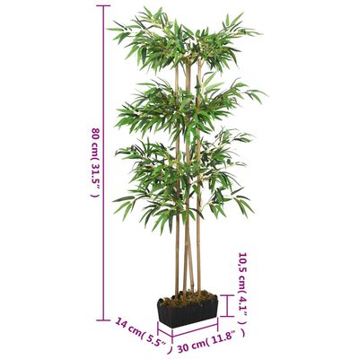 vidaXL Umjetno stablo bambusa 380 listova 80 cm zeleno