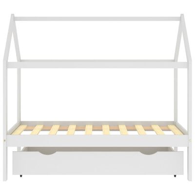 vidaXL Okvir za dječji krevet s ladicom od borovine bijeli 80 x 160 cm