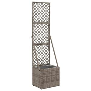 vidaXL Vrtni saksija s re&scaron;etkom Siva 35 x 30 x 135 cm poliratan