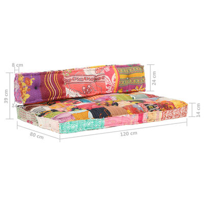 vidaXL Jastuk za paletni kauč raznobojni od tkanine s patchworkom