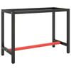 vidaXL Okvir za radni stol mat crni i mat crveni 110x50x79 cm metalni