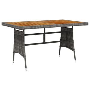 vidaXL Vrtni stol sivi 130x70x72 cm poliratan i masivno bagremovo drvo