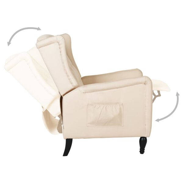 vidaXL Naslonjač od tkanine krem