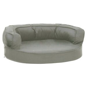 vidaXL Ergonomski madrac za pse 60 x 42 cm sivi izgled platna
