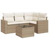 vidaXL 5-dijelni vrtni set sofa s jastucima bež od poliratana