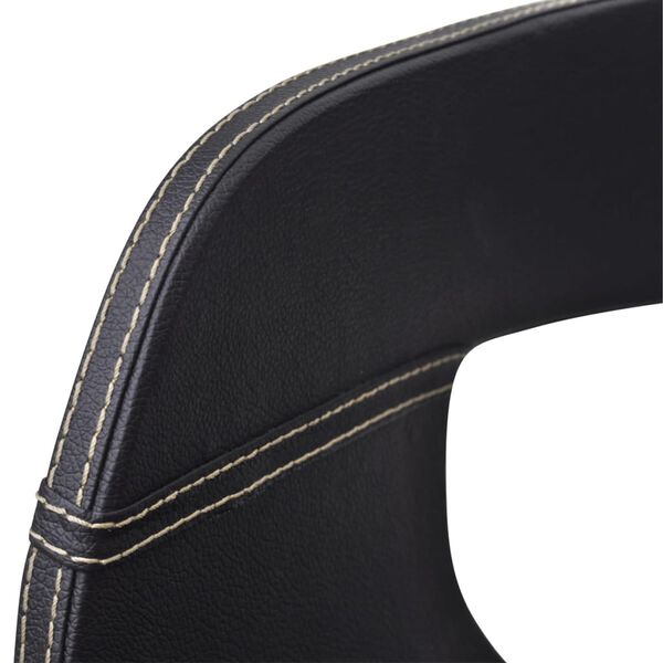 vidaXL Blagovaonske stolice od zaobljenog drva i umjetne kože 4 kom crne