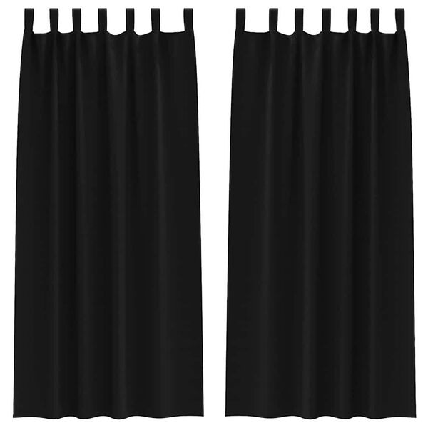 vidaXL Zavjese za blackout s prstenovima 2 pcs Crna 260 x 140 cm