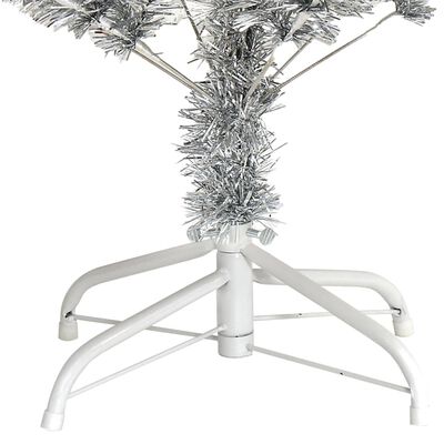 vidaXL Umjetno božićno drvce sa stalkom srebrno 150 cm PET