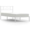 vidaXL Metalni okvir za krevet s uzglavljem bijeli 107x203 cm