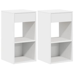 vidaXL Noćni ormarići s ladicom 2 kom bijeli 35x34x66,5 cm