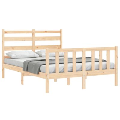 vidaXL Okvir za krevet s uzglavljem 140x200 cm od masivnog drva