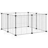 vidaXL Kavez za kućne ljubimce s 8 panela, crni, 70 x 70 x 35 cm, čelik